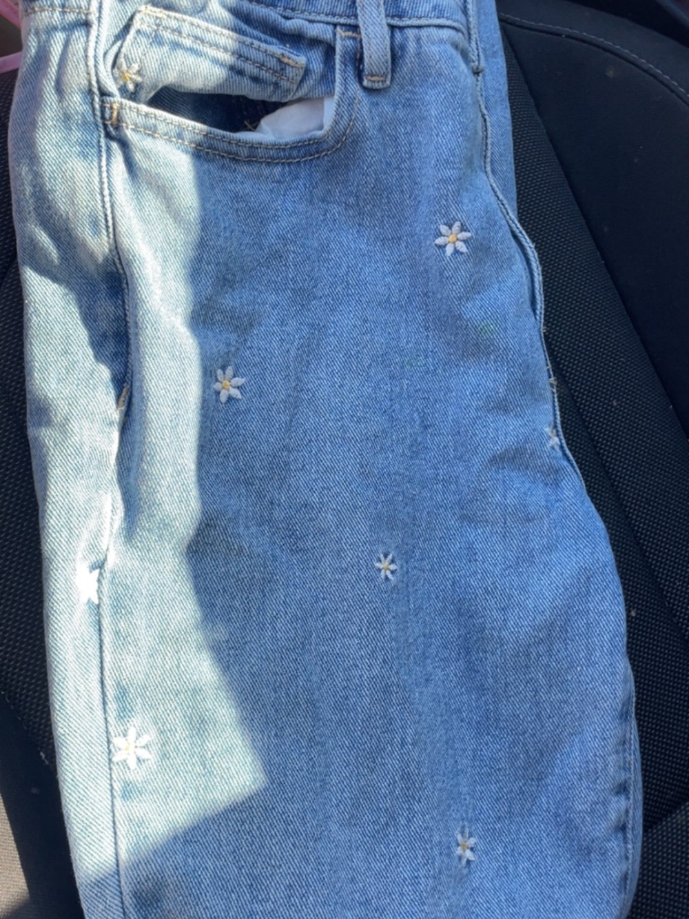 PacSun Light Blue Denim Jeans with Daisy Accents